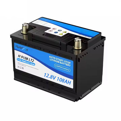 12.8V 108ah 1360CCA แบตเตอรี่ Lifepo4 สามารถชาร์จใหม่ได้ 1382WH พร้อมความแรงดันในตัว BMS สําหรับเครื่องยนต์รถยนต์ Start และ Stop