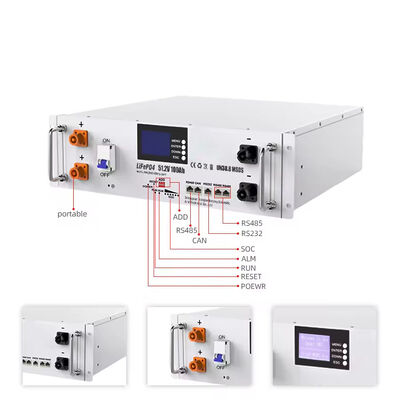 คุณภาพ โรงงานยูนฟาน 5.12kWh แร็คมอนท์ แบตเตอรี่เก็บลิทธิียม 51.2V 100Ah 6000 วงจร เหมาะสมกับ Inverter โซลาร์ส่วนใหญ่ OEM ODM โรงงาน