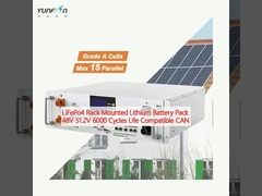 LiFePo4 แบตเตอรี่ลิตยูม 48V 51.2V 6000 จังหวะ สอดคล้องกับชีวิต