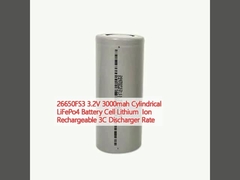 26650FS3 3.2V 3000mah ไซลินดริก LiFePo4 แบตเตอรี่เซลล์ ไลธิโอนลิเดียม อัตราการชาร์จใหม่ 3C